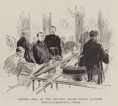 Edward Bell am Zentralen Polizeigericht, Glasgow von after John Duncan
